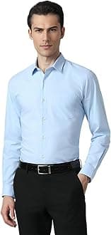 Peter England Men's Everyday Solid Slim Fit Full Sleeve Formal Shirt | Cotton-Rich