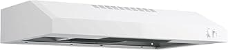 GE Under Cabinet Range Hood, 2-Speed, 30-Inch Kitchen Exhaust Fan, Cooktop Lighting & Included Filter, Kitchen Essentials, Top or Rear Exhaust Capability, 200 CFM, White