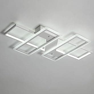 Jaycomey Ceiling Light,95W LED Ceiling Lamp with 4 Squares,White Acrylic Modern Flush Mount Ceiling Lights Fixture for Living Room Bedroom Kitchen Study,Cool White/6000K