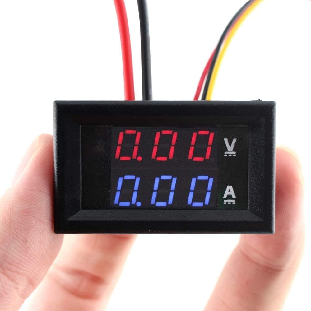 0.28" LED Digital Voltmeter Ammeter, Digital Voltmeter DC 0-100V 10A with Blue & Red Dual Display, Mini 2-in-1 Volt Amp Monitor Tester, Car Current Gauge for EV Boat Electronic Circuit