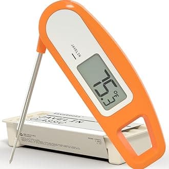 PT12 Javelin Ultra Fast Digital Instant Read Meat Thermometer for Grill and Cooking, 2.75" Probe, Compact Foldable Design, Large Display, Splash Resistant – Tangerine