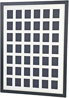 Instax Mini Multi Aperture Wooden Photo Frame. Holds Forty-Two instax sized Photos. A2. Portrait or Landscape. (33) (Black, Bright White Mount)