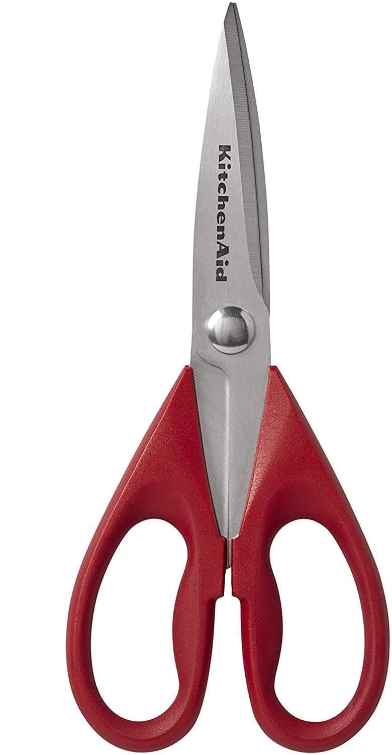 All Purpose Kitchen Shears with Protective Sheath Durable Stainless Steel Scissors, Dishwasher Safe, Soft Grip Comfort Handle, 8.72 Inch, Red