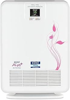 KENT Alps+ Air Purifier | Highly Efficient Hepa Filter Technology | Real Time Monitoring And Display Of Pm 2.5 | Cleaner Air Every Time | Filter Change Indicator | Low Noise, White