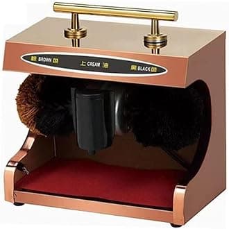 Shoe Polisher Fully Automatic, Hotel Commercial Automatic Shoe-Shining Machine，Electric Shoe Cleaner for Dust Removal Polishing with Double Combination Brush,Leather Shoe Cleaning Kit(Rose Gold)