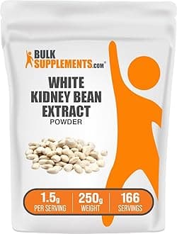 com White Kidney Bean Extract Powder - White Kidney Bean Powder - Herbal Supplement - Gluten Free, 1.5g per Serving, 250g (8.8 oz) (Pack of 1)