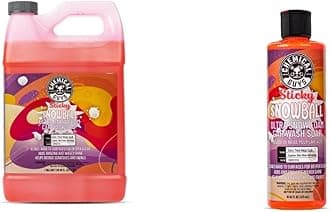 Chemical Guys CWS215 Sticky Snowball Ultra Snow Foam Car Wash Soap, & Refill Kit, 2 Bottles - (1) 16 oz and (1) Gallon (Works with Foam Cannons, Foam Guns or Bucket Washes) 144 oz