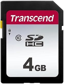 Transcend SDC300S 4GB SDHC Class 10 Memory Card, Up to 20/10 MB/s Read/Write Speed for Digital Cameras TS4GSDC300S