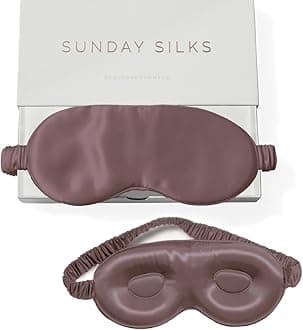 SUNDAYSILKS™ 3D Contoured Silk Sleep Mask | Padded Silk Eye Mask with Eye Cups for Lash Extensions | Blackout, Organic for Women & Men, Perfect for Travel, Slip-Free Deep Sleeping, Antifaz para Dormir