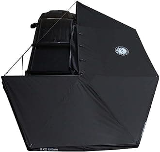 19690002 XD Nomadic 270 Degree Awning with Integrated LED Lights & Black Out Passenger Side | 129 Sq Ft of Coverage | Black Fabric and Travel Cover Included