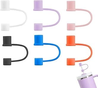 6-Pack 0.4in/10mm Straw Toppers, for Stanley Straw Covers Cap for Tumblers for Stanley 30|40 Oz Cup, Silicone Dust-Proof Caps（ Cup is Not Included）, Type3