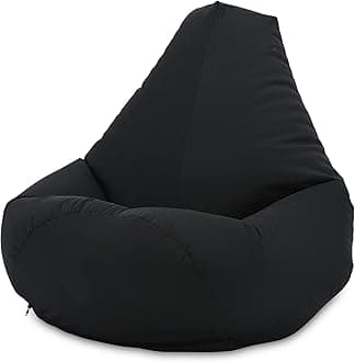 Beautiful Beanbags - Adult Highback Beanbag Chair - Large Water-Resistant for Indoor and Outdoor Use - Lounge or Gaming Chair - Manufactured in UK (Black)