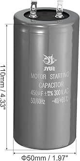 PATIKIL CD60 450uf 300V 50/60Hz Motor Start Capacitor for Air Conditioners, Electric Motors