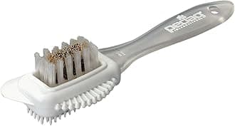 Pedag Suede Shoe Cleaner Brush, German Made, 4-Way Cleaning & Refreshing for Suede Leather Products with Brass & Nylon Bristles, 1 Brush