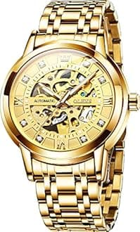 OUPINKE Men's Automatic Mechanical Watches Luxury Business Dress Self Winding Tourbillon Multifunction Calendar Date Luminous Waterproof Luxury Dress Wrist Watches