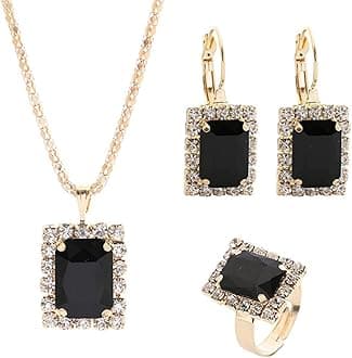 GenericCrystals Jewellery Set Pendant Necklace Ring Earrings Jewelry for Women Clever Fashion