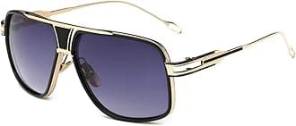 Sunglasses for Men Oversize Classic Black Shades Goggle Retro Gold Alloy Frame Sun Glasses