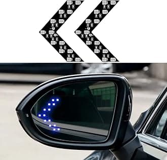 2PCS 14-SMD LED Arrow Panel Lights, Auto Parts Concealed LED Marker Clearance Light for Car Rearview Mirror Indicator Turn Signal Sequential Light Bulb Motorcycle Tail Lights (Blue)