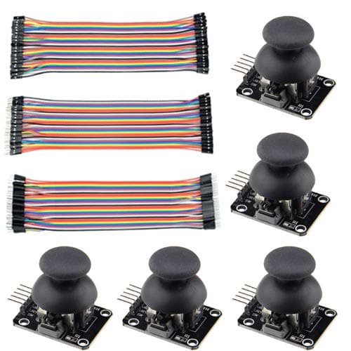 WMYCONGCONG 5 PCS Joystick Breakout Module Game Controller for Arduino PS2 + 120 PCS Multicolored Breadboard Dupont Jumper Wires Ribbon Cables Kit