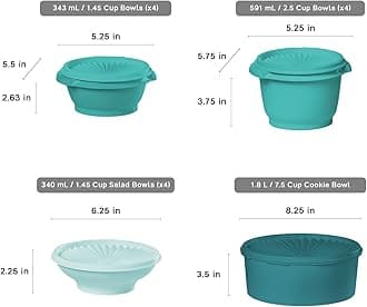 Tupperware Heritage Collection Food Storage Containers, Dishwasher-Safe and BPA-Free, 36-Piece Set (18 Containers and 18 Lids), Vintage Green