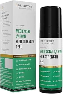 Dr. Sheth's Exfoliating Medifacial @ Home High Strength Peel | AHA BHA Peeling Solution for Luminous, Even-Toned Skin - 30ml