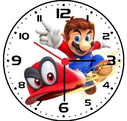 RUSCH Super Mario Odyssey Game Wall Clock