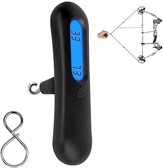 Archery Bow Scale 110 lbs/ 50kg Hanging Handheld Scale Multifunctional Digital Tune Scale Peak Weight/Hold Weight with Clear LCD Display for Recurve/Compound Bow (Upgraded Black)