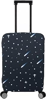 DEMPROS Travel Luggage Cover Protector Stretchy Washable Suitcase Cover With Zippers For 27-30 Inch Luggage (L, Black, Starrysky)