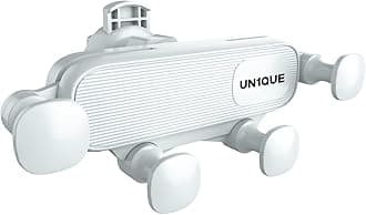 UN1QUE PH03 Car Mobile Holder - Stylish Auto-Locking Car Mount for All Smartphones, 360 Degree Adjustable Viewing Angle, Universal AC Vent Fit(White)