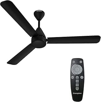 Crompton Energion Hyperjet 1200mm BLDC Ceiling Fan | Point Anywhere Remote Control | BEE 5 Star Rated Energy Efficient | Superior Air Delivery | Anti-Rust | 2 Year Manufacturer Warranty | Matte Black