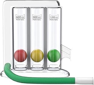 PAXMAX spirometer for Lungs Breathing Exercise | Respiratory Exerciser | 3 Balls Incentive Respirometer With Air Filter and Precise Inhalation Valve | Washable, Hygienic and Detachable