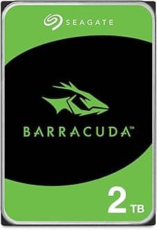 Seagate BarraCuda 2TB, Internal Hard Drive, 3.5 Inch, SATA 6GB/s, 7.200 RPM, 64MB Cache, for Computer Desktop PC, FFP (ST2000DMZ08)