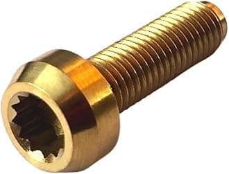 Compatible With 6Pcs Titanium BBS Split Rim Bolts M7*24 Mm 12 Point Hea D Screw Ti6Al4V Two-Piece Three Pieces Wheel Hub Ti Fastener(Gold,M7x32)