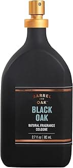 Barrel & Oak Cologne for Men, Natural Essential Oil-Based Men's Fragrances, Long-Lasting Men's Cologne for Day & Night, Paraben & SLS-Free, Gifts for Men, Black Oak, 2.7 oz