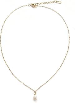 18K Gold Plated Pearl Necklaces for Women, Dainty Small Simple Choker Bead Necklaces for Women Handmade Pearl Jewelry Bridesmaid Gifts Style