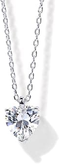 14K Gold Plated Cubic Zirconia Diamond Pendant Necklace for Women | Adjustable Slider