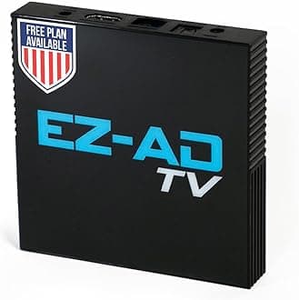 EZ-AD TV Digital Signage Player Kit | Plug and Play 4K Player | Auto-Post Content | Cloud-Controlled | Independent Operation in Multiple TVs | Thousands of Templates | FREE plan & Mobile App Available