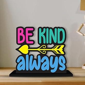 Artvibes Wooden Be Kind Always Quotes Table Decor for Office Desk Showpiece | Home Decoration | Living Room | Modern Gifting ItemItem (SP_1171)