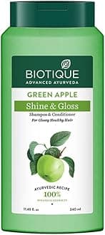Green Apple Shine & Gloss Shampoo & Conditioner| Promotes Healthy, Shiny and Glossy Hair | Nourishes Scalp | Makes Hair Soft & Smooth |100% Botanical Extracts| All Skin Types | 340ml