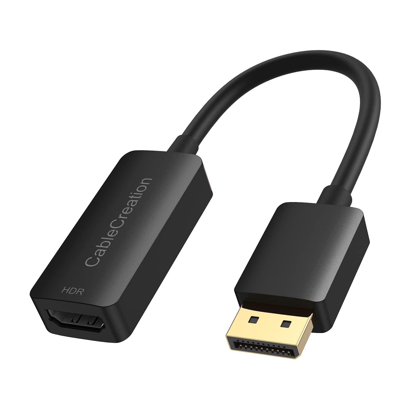 CableCreation Active DP to HDMI Adapter HDR 4K@60Hz, CableCreation Gold-Plated DisplayPort 1.4 to HDMI Converter (Male to Female), Support 4K@60Hz, 2K@144Hz, 1080P@144Hz, Eyefinity Multi-Display