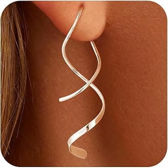 Mridiya14K Gold/Silver Hoop/Dangle Earrings Dainty Hypoallergenic Jewelry, Trendy Lightweight Accessories for Women Valentines Mother's Day Birthday Thanksgiving Day Gifts