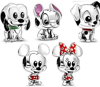 GenericCartoon Charms for Women Spacer Beads, 925 Sterling Silver Charms fit Pandora Charms Bracelet Necklace Pendant