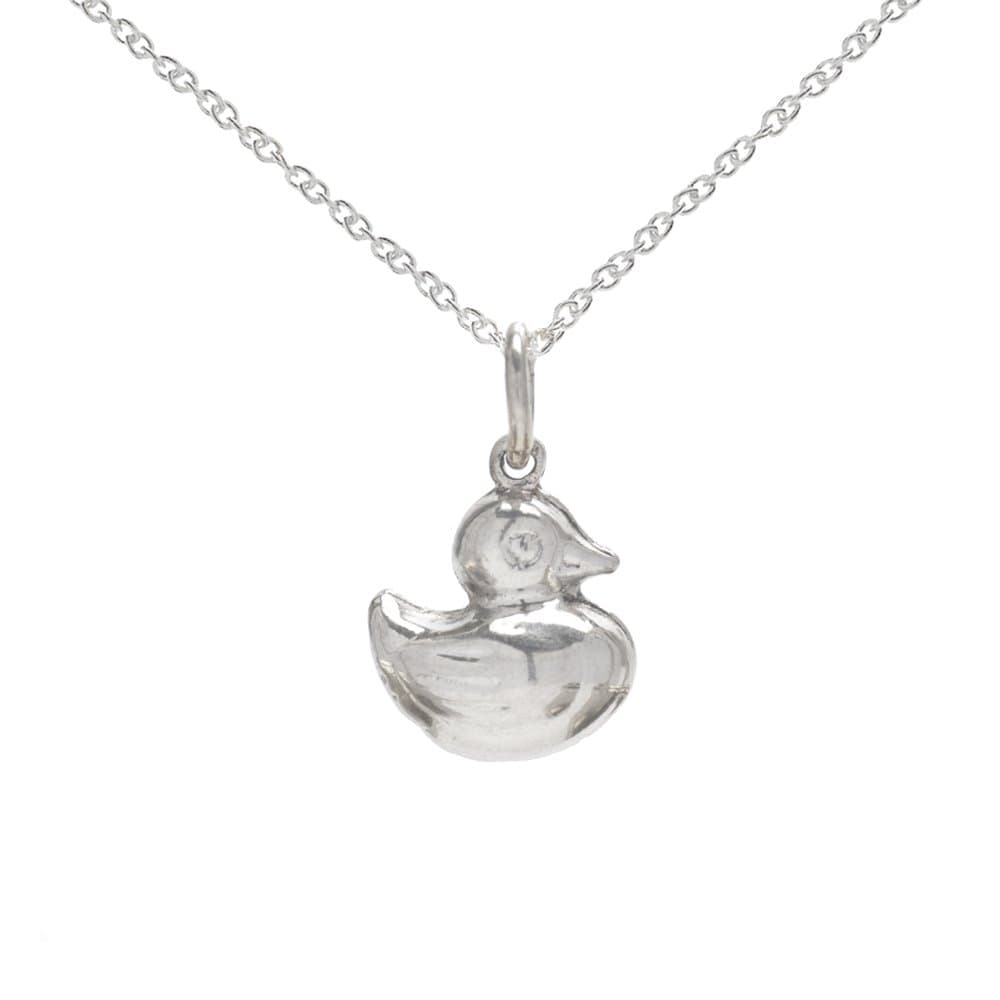 Sterling Silver Duck Pendant Necklace, 18"