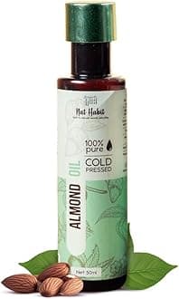 Nat Habit Cold Pressed 100% Pure Sweet Almond (Badam) Oil for Skin & Hair With Vitamin E, Omega-3,6 & 9, Mineral Free - 50 ml