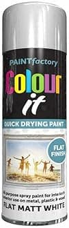 6x Flat White Matt All Purpose Aerosol Spray Paint 250ml Quick Drying Spray, Fast Dry and Excellent Coverage for Metal, Wood, Plastic and More by Diva Gift