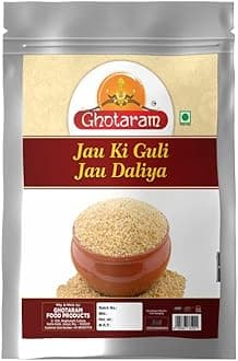 Ghotaram Jau Barley Daliya, Broken Cracked Pearl Barley, Jau Ka Daliya Pearl Barli Porridge Daliya, Jau Guli Flour-100% Pure,100% Natural, with High PROTEIN High FIBRE, Sprouted Jau Barley Dalia-240g