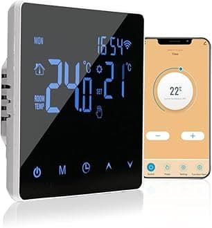 WiFi Smart Thermostat Temperature Controller for 3A Water Heating LCD Display Touch Screen Week Programmable Tuya App Control Underfloor Heating Thermostats for Home Office School Hotel