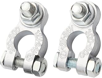 2 PCS Car Battery Terminal 12V/24V Universal Heavy Duty Stud Type Battery Connector Clamp for Marine Car Boat RV