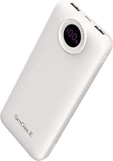 Portable Charger,10000 mAh Power Bank Travel Charger with USB-C (Output & Input),LED Display Travel Essentials Backup Battery Pack Compatible with iPhone,Android,Heating Vests etc,Ivory White