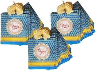 Return gift bag (Thank you Gift Bags) / Birthday Party Return Gift Bag/Wedding Gift Bag (Thamboolam bags) - Medium size (9x11) (Pack of 75, Blue)